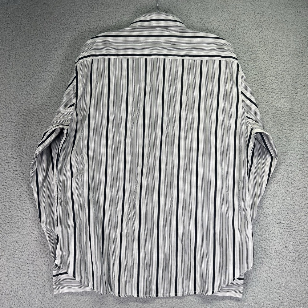 Robert Graham Shirt Men Large Gray Striped Long Sleeve Button Up Flip Cuff - Picture 8 of 8